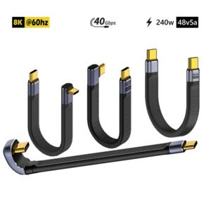 Cáp Type c ngắn chống rối FPC hỗ trợ USB4 dữ liệu 40Gbps, sạc 240w, xuất hình 8k60hz - C40424-F