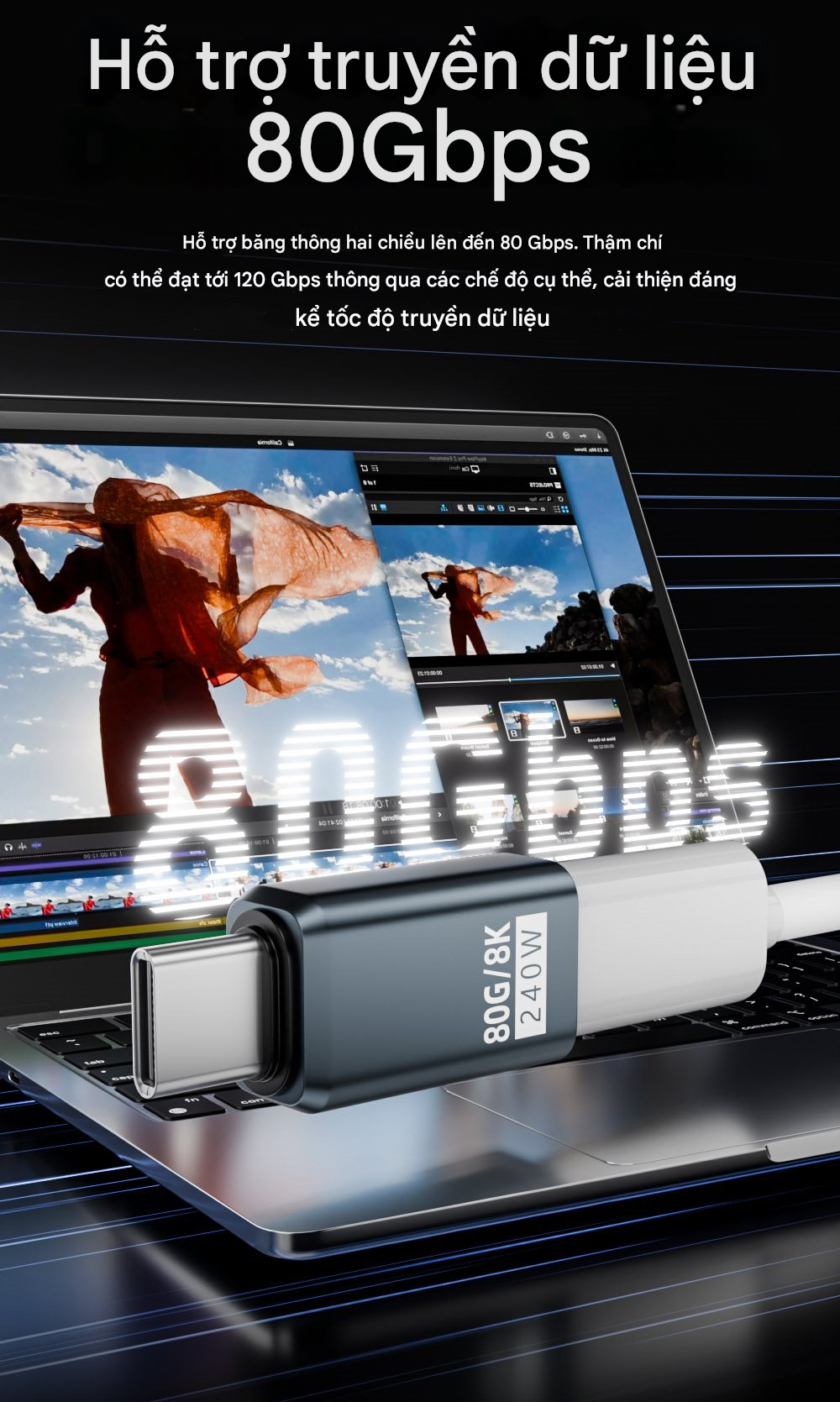Đầu nối Type C 80Gbps