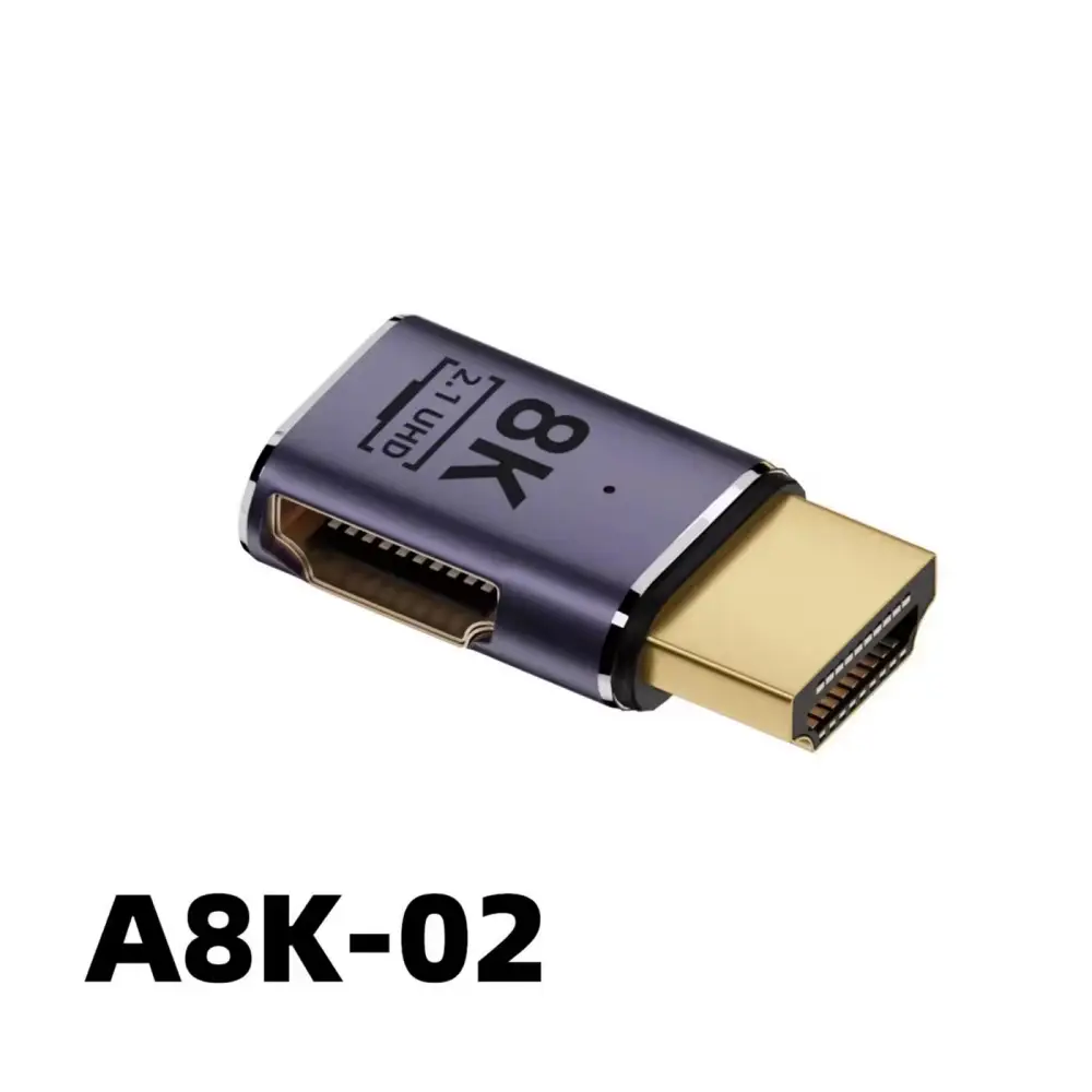 Đầu nối HDMI A8K A8K-02 bẻ góc ngang trái 90 độ chuẩn 2.1 UHD