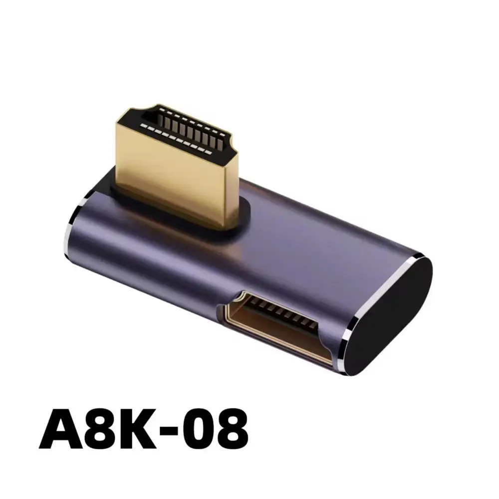 Đầu nối HDMI A8K A8K-08 chữ T bẻ góc giữa mặt sau sang hông