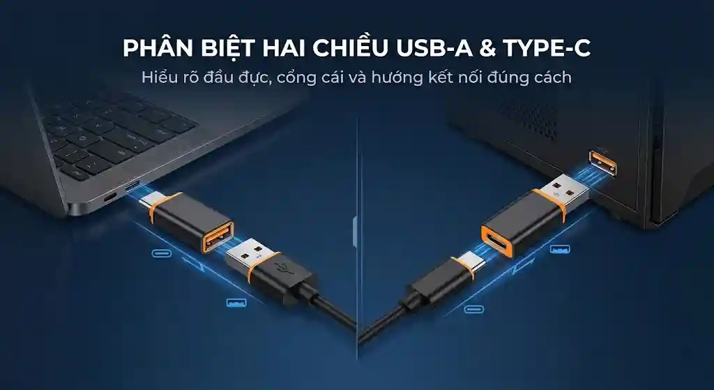 Hai chieu dau chuyen USB A va Type C