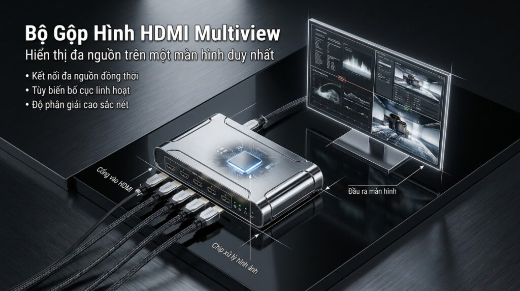 Multiview HDMI là gì và nguyên lý ghép nhiều nguồn HDMI