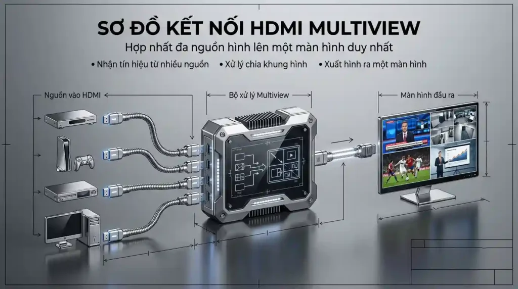 Multiview HDMI là gì và nguyên lý ghép nhiều nguồn HDMI