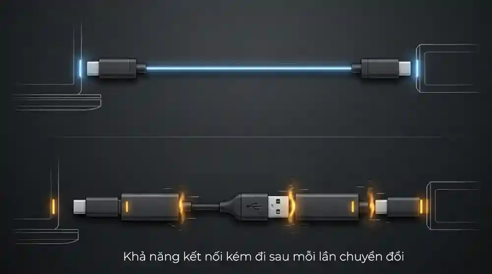 Hạn chế ghép nhiều đầu chuyển USB A và Type C