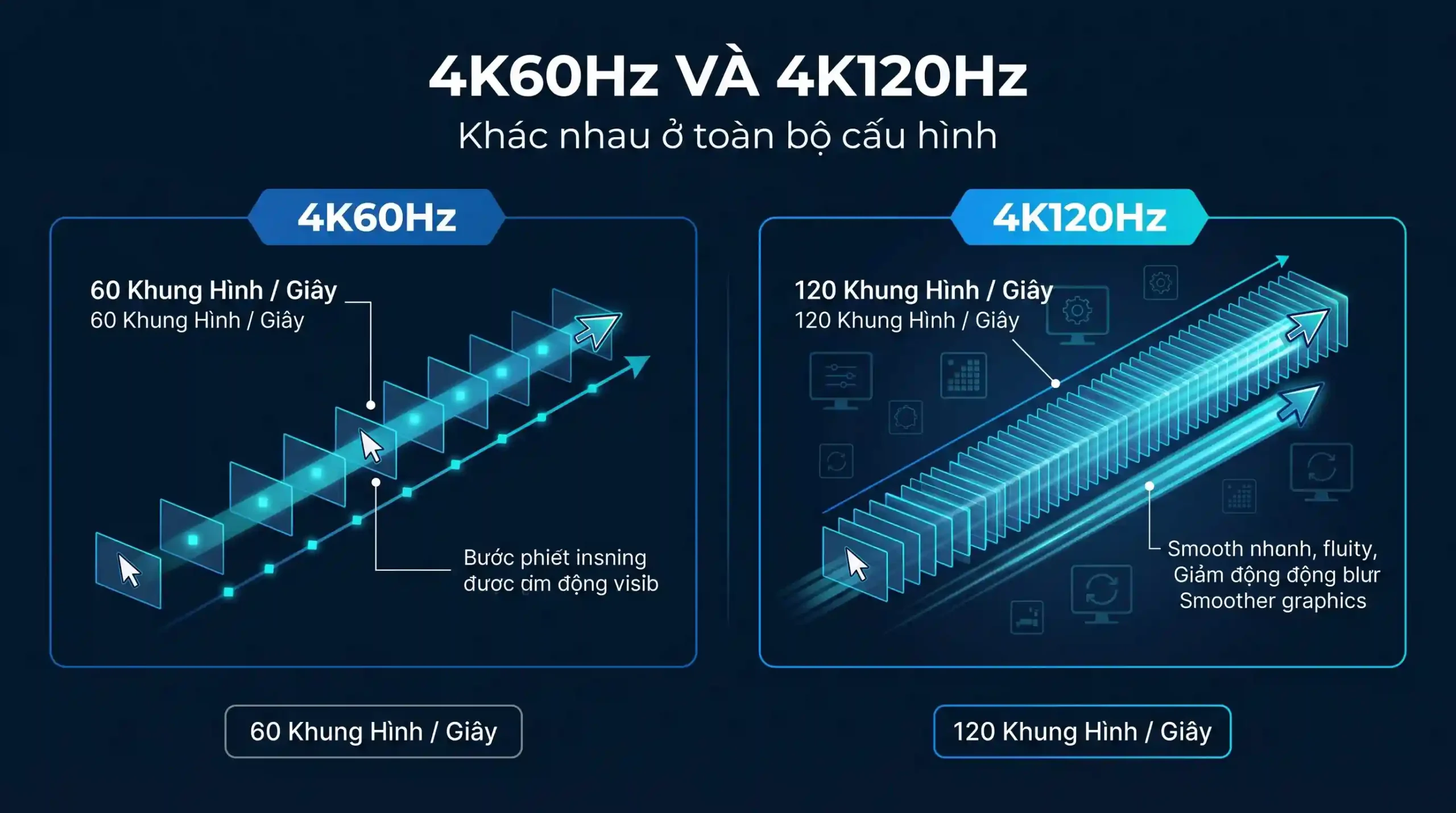 VRR qua Dock và HDMI ở tần số quét cao VRR qua Dock và HDMI phụ thuộc băng thông và tần số quét