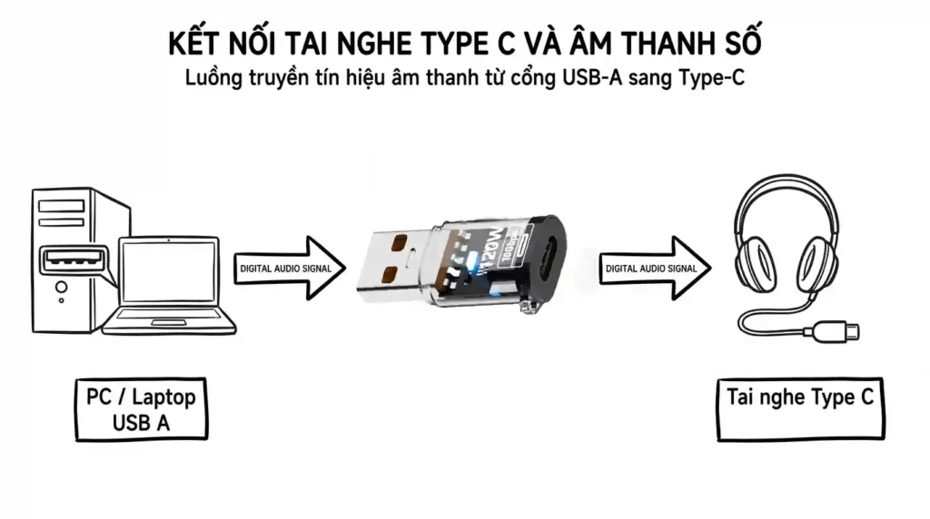 Hướng dẫn sử dụng AUC32112T-F – USB A sang Type C 10Gbps, sạc và âm thanh 4 ket noi tai nghe type c