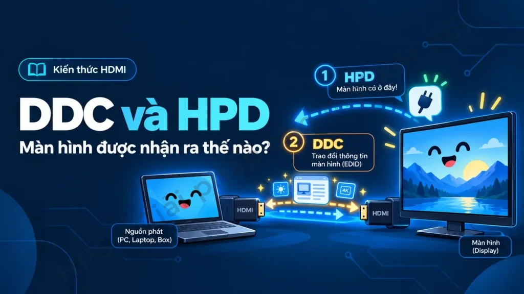 DDC và HPD là gì trong quá trình nguồn HDMI nhận màn hình